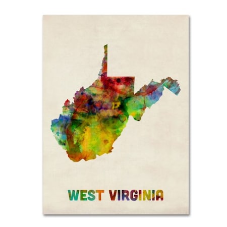 Michael Tompsett 'West Virginia Map' Canvas Art,35x47